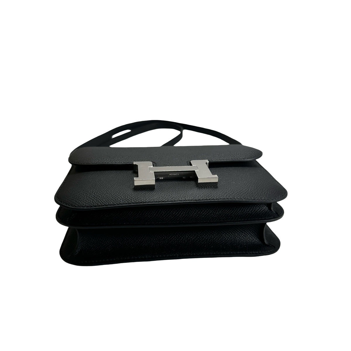 Brand New HERMES Epsom Constance Crossbody Bag Black Silver