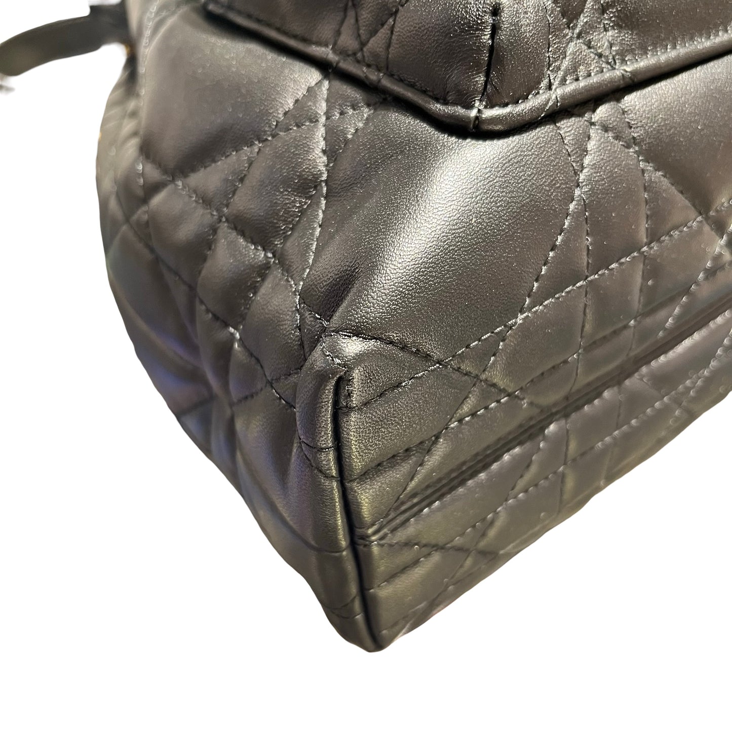 Used DIOR Caro Bucket Bag Black GHW