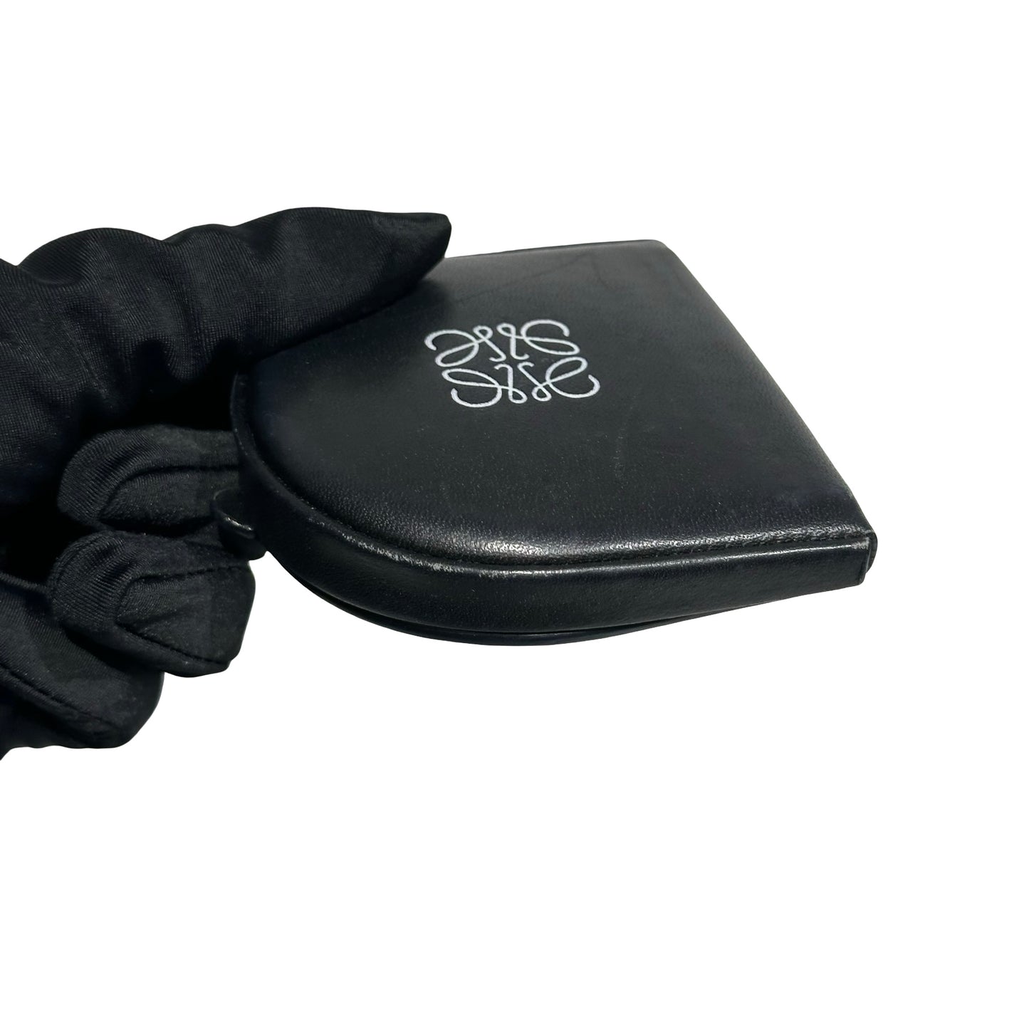 Used LOEWE Calfskin Leather Coin Purse Black