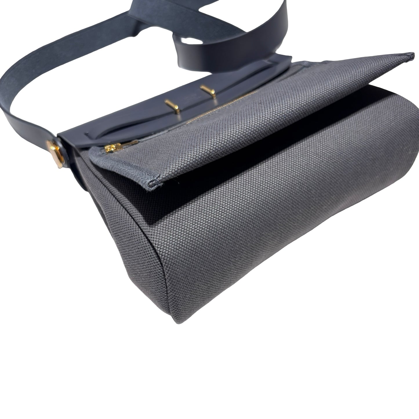 Unused HERMÈS Mini Herbag Two Way Shoulder Bag Grey GHW