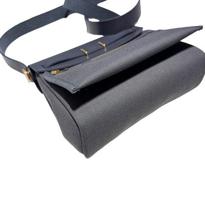 Unused HERMÈS Mini Herbag Two Way Shoulder Bag Grey GHW