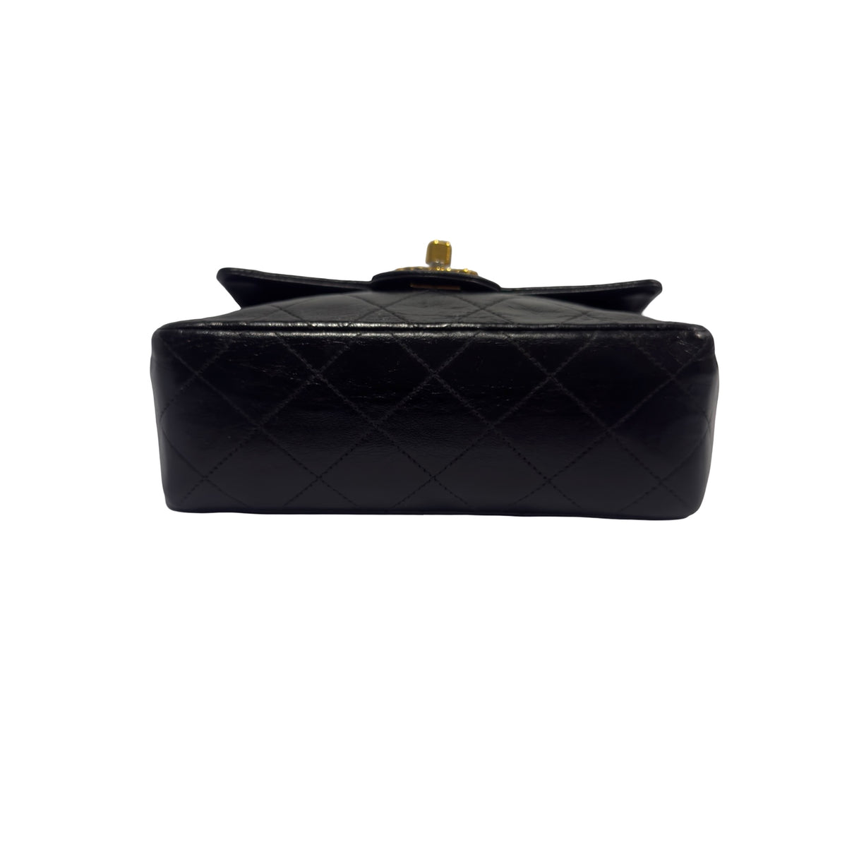 Used CHANEL Matelasse Lambskin Matelasse Shoulder Bag Black Gold