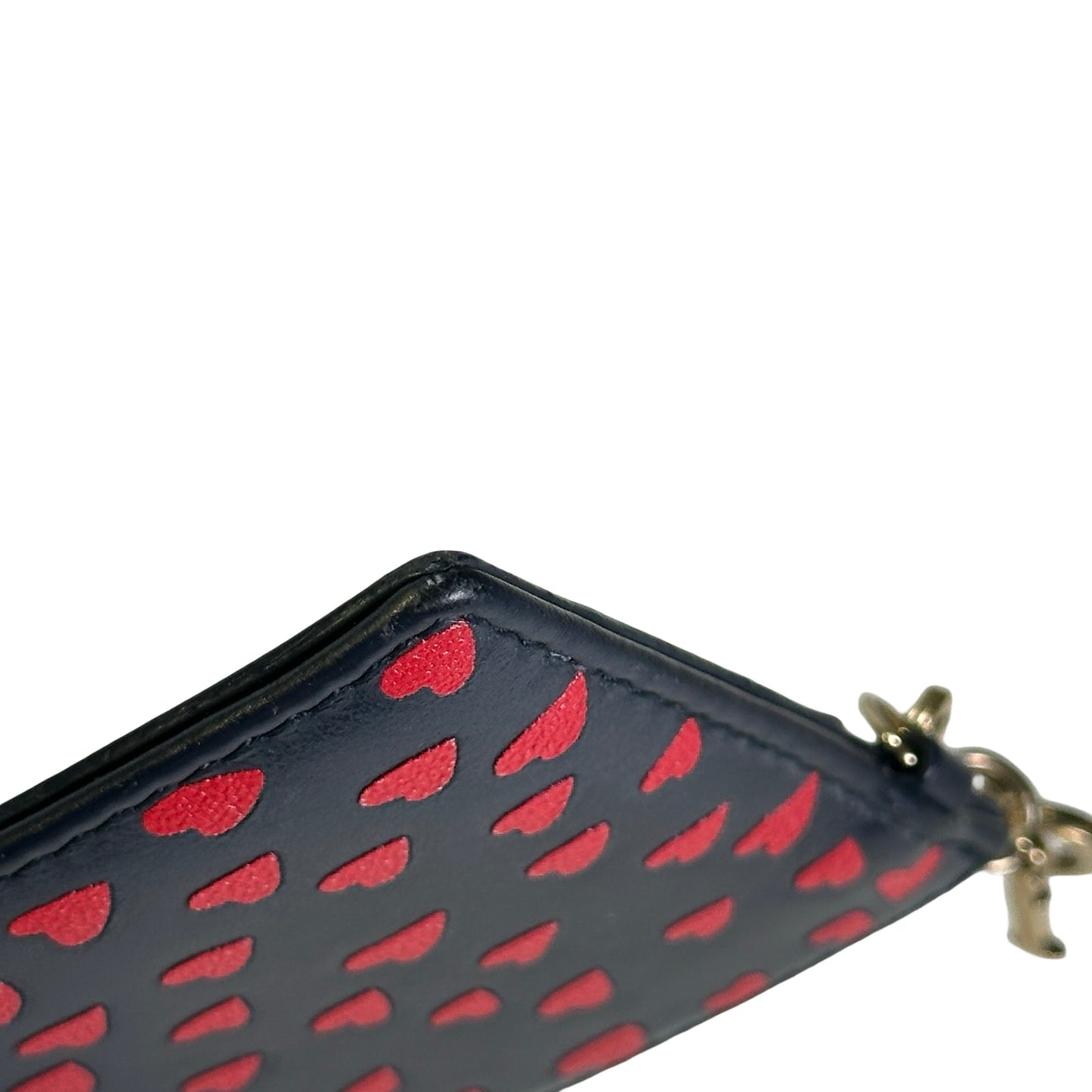 Used DIOR Leather Card Case Card case Black Red