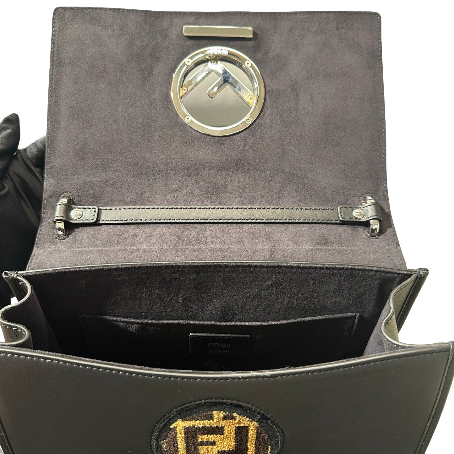 Used FENDI Calfskin Leather Two Way Shoulder Bag