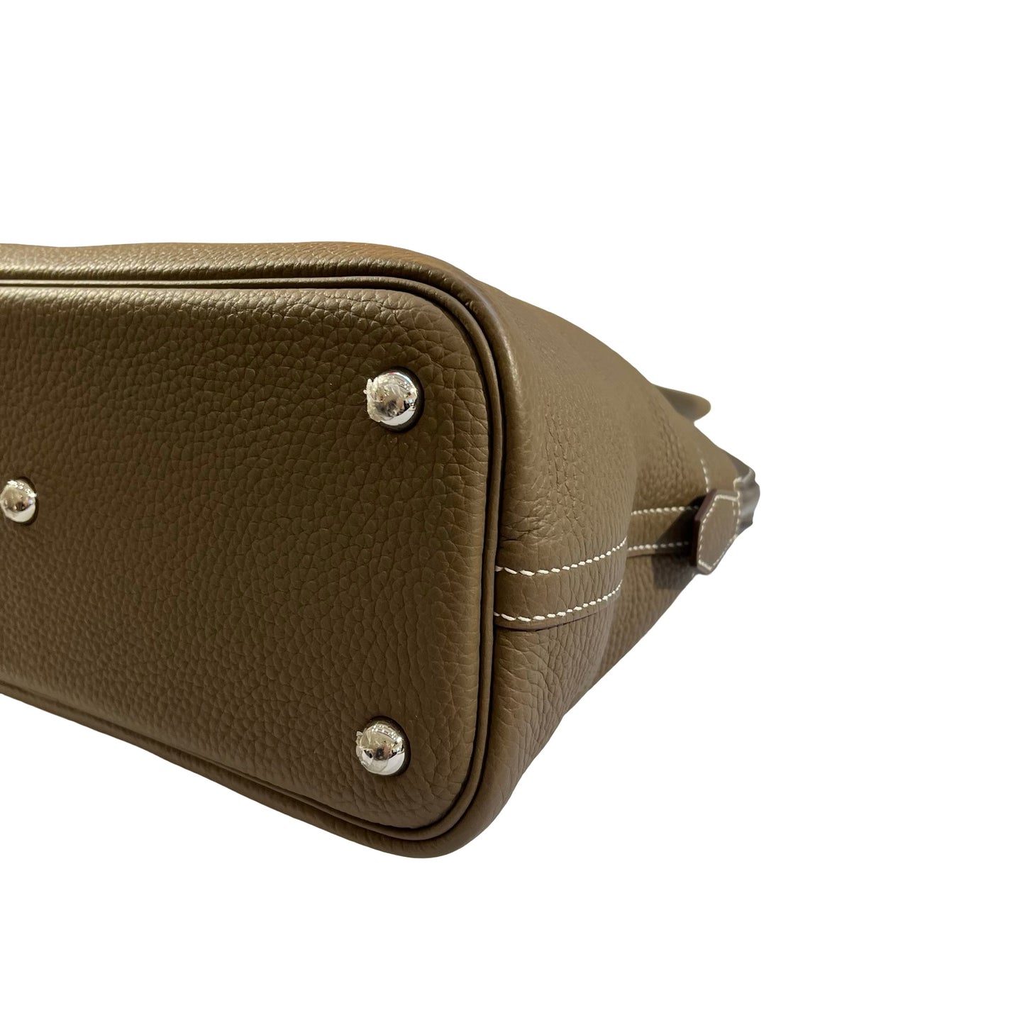 Used Hermès Taurillion Bolide 31 Shoulder Bag Etoupe (18) PHW