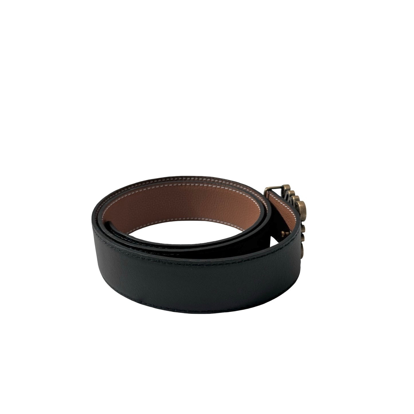 Used LOEWE Belt Black Brown GHW