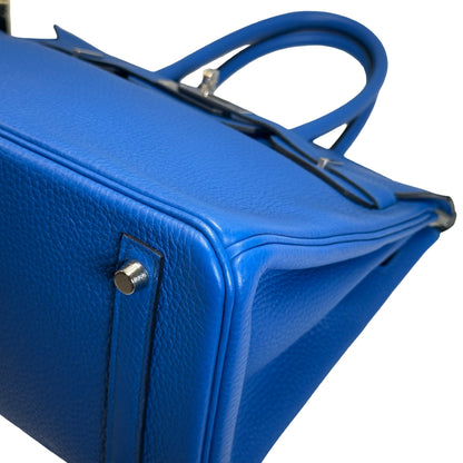 Used HERMES Togo Birkin 30 Handbag Blue PHW