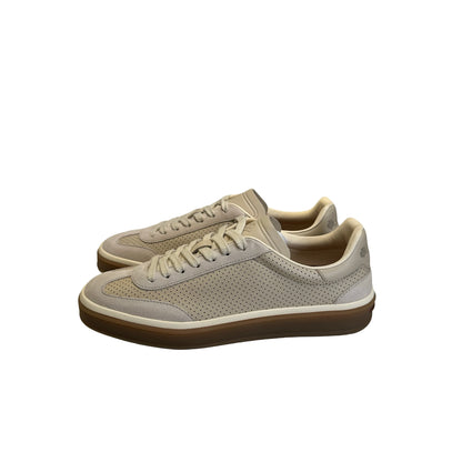 Brand New LORO PIANA SUEDE LEATHER PERFORATED SUEDE LP SNEAKER Sneakers WHITE GUM SOLE