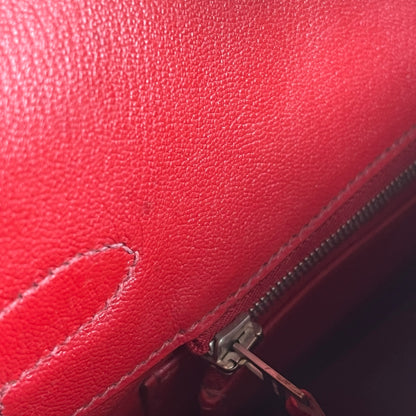Used HERMES Epsom HAC 28 Handbag Red PHW