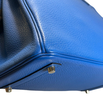 Used HERMES Togo Birkin 30 Handbag Blue PHW