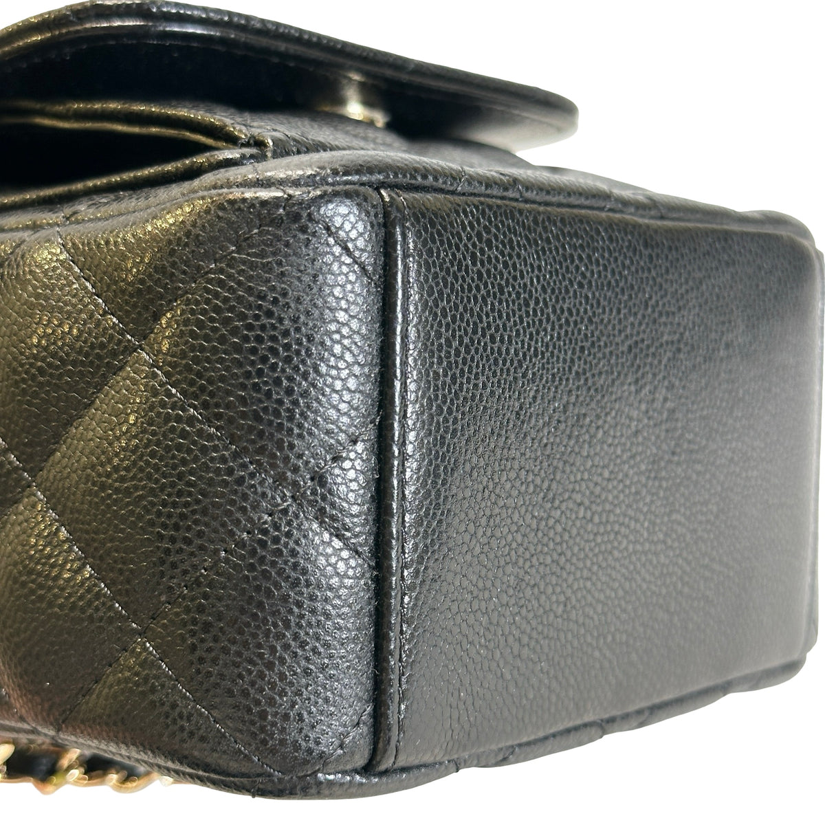 Used CHANEL Quilted Caviar Backpack Backpack Black