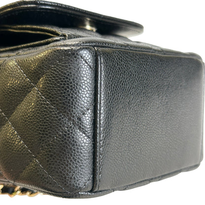 Used CHANEL Quilted Caviar Backpack Backpack Black