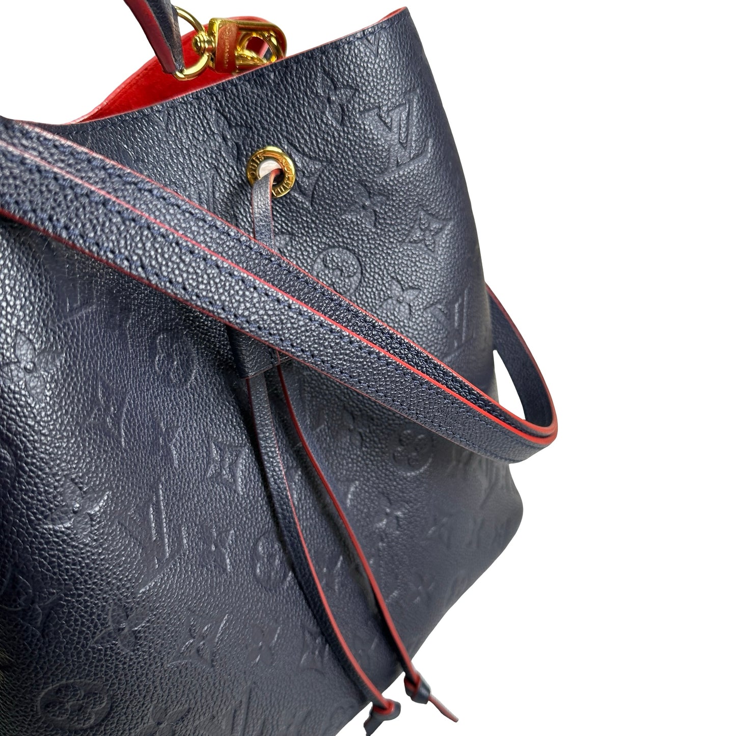 Used LOUIS VUITTON Monogram Empreinte NéoNoé Bucket Bag Navy Blue