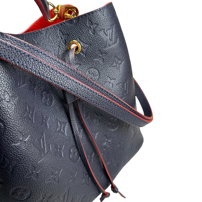 Used LOUIS VUITTON Monogram Empreinte NéoNoé Bucket Bag Navy Blue