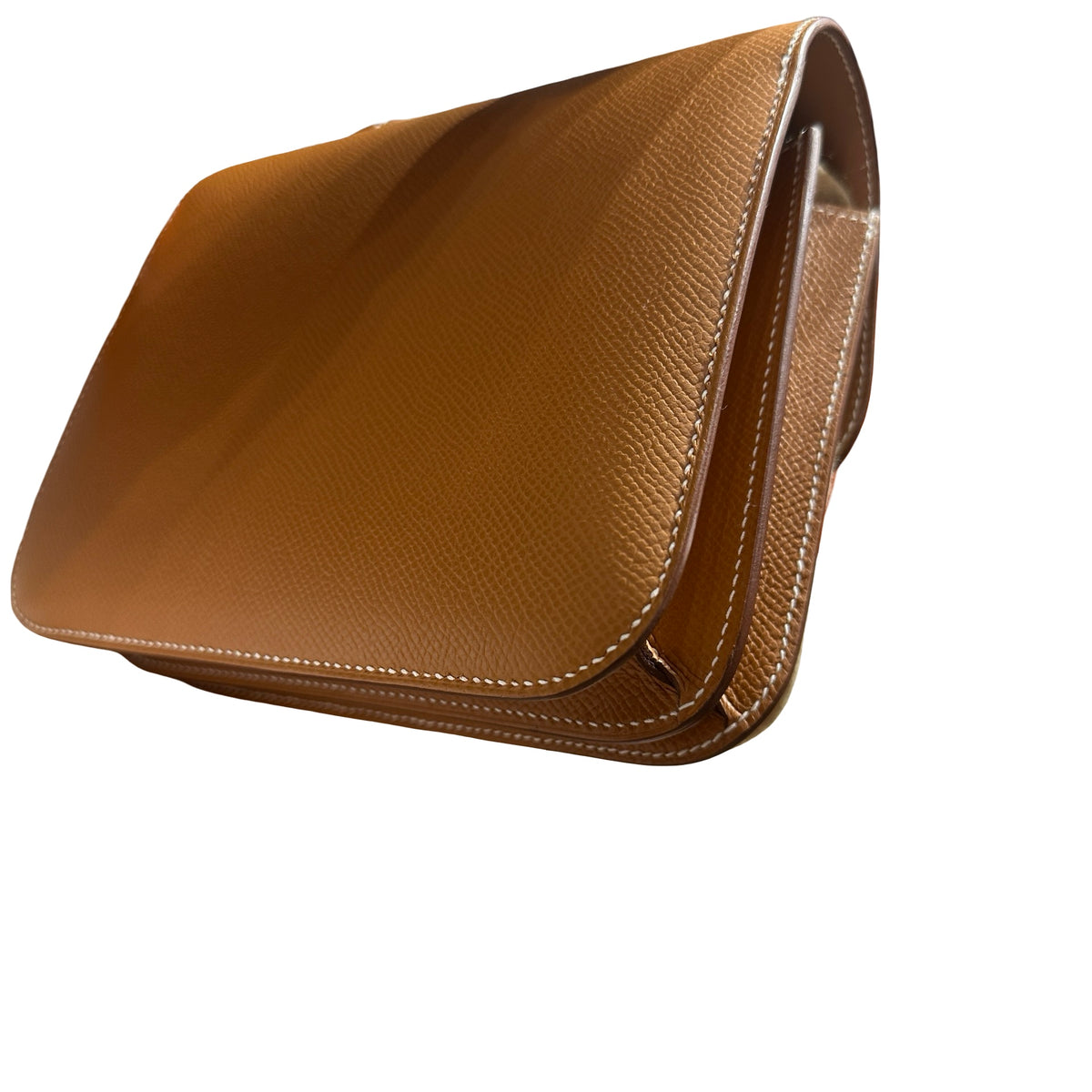 Brand New HERMES Epsom Felt Constance Crossbody Bag Brown Beige Gold Hardware