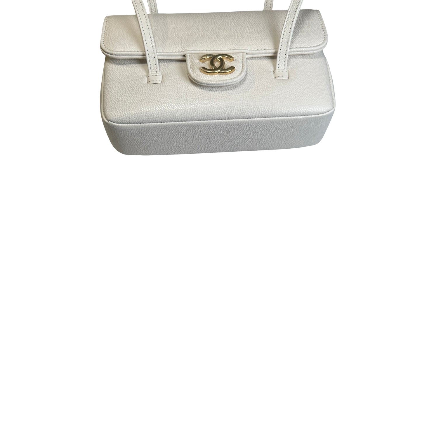 Brand New CHANEL Caviar Mini Preppy Coco Shoulder Bag White Gold
