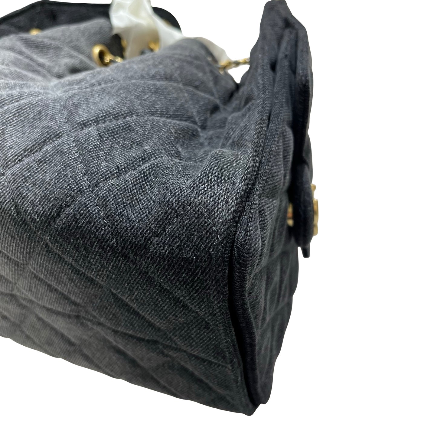 New CHANEL Denim Small 25 Denim Shoulder Bag GHW Black