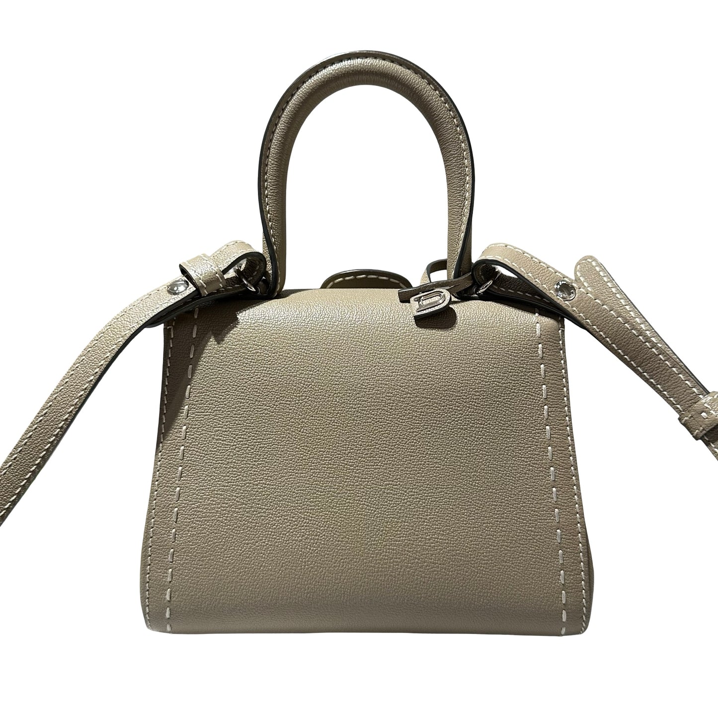 Used DELVAUX Brillant Mini Shoulder Bag Grey PHW