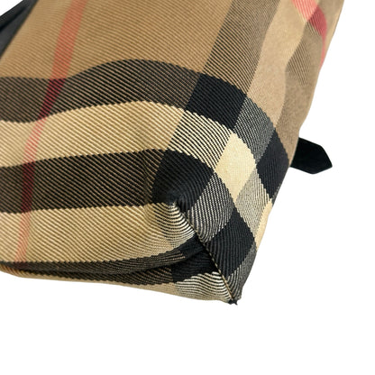 Used BURBERRY Haymarket Check Leather Haymarket Check Crossbody Crossbody Bag Beige Black Red Gold