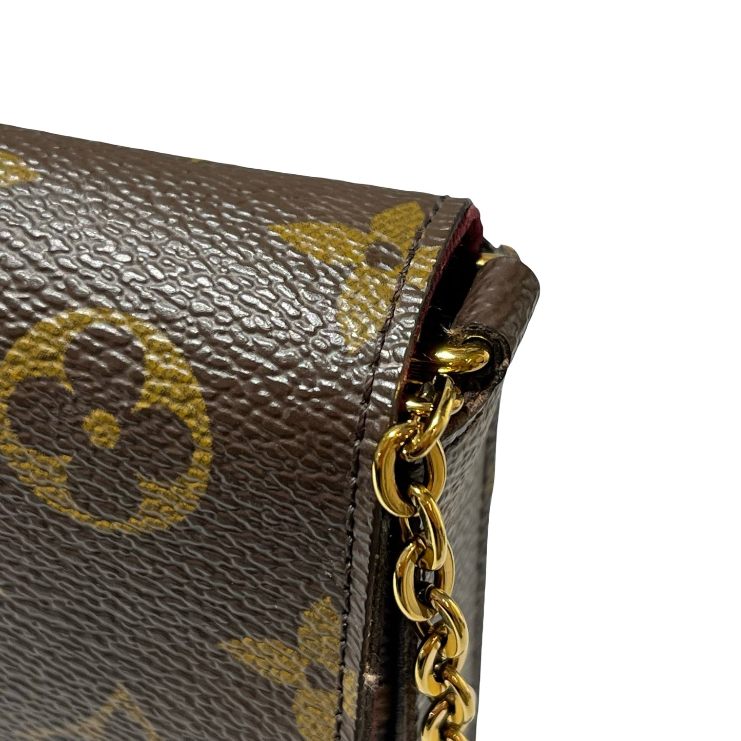 Used LOUIS VUITTON Félicie Pochette Clutch Bag Brown GHW
