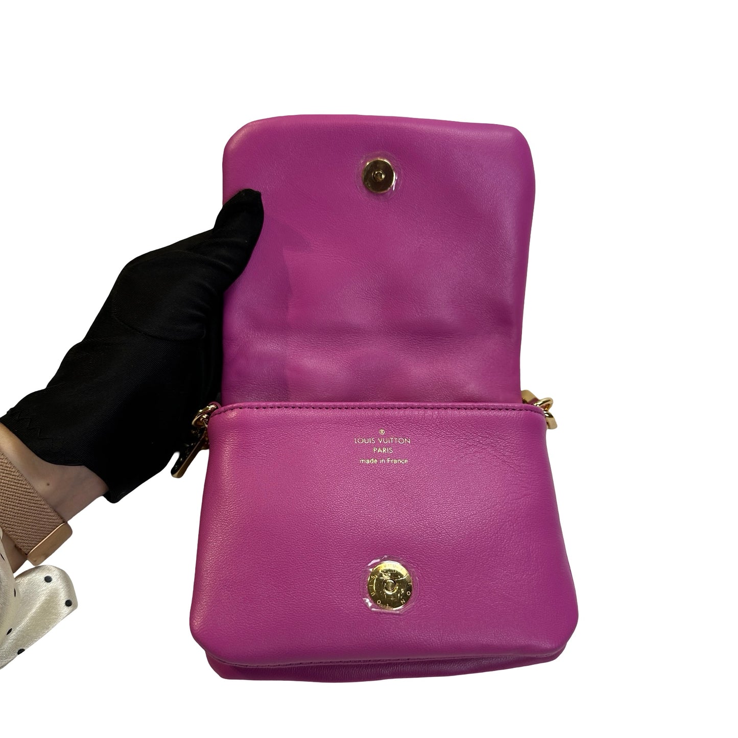 Used LOUIS VUITTON Monogram Embossed Lambskin Coussin Mini Bag Purple， GHW