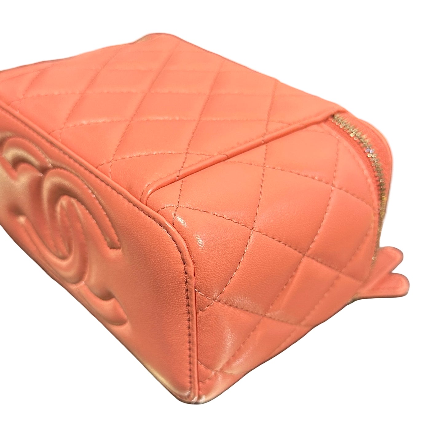 Used CHANEL Vanity Case Cross Body Bag Pink GHW