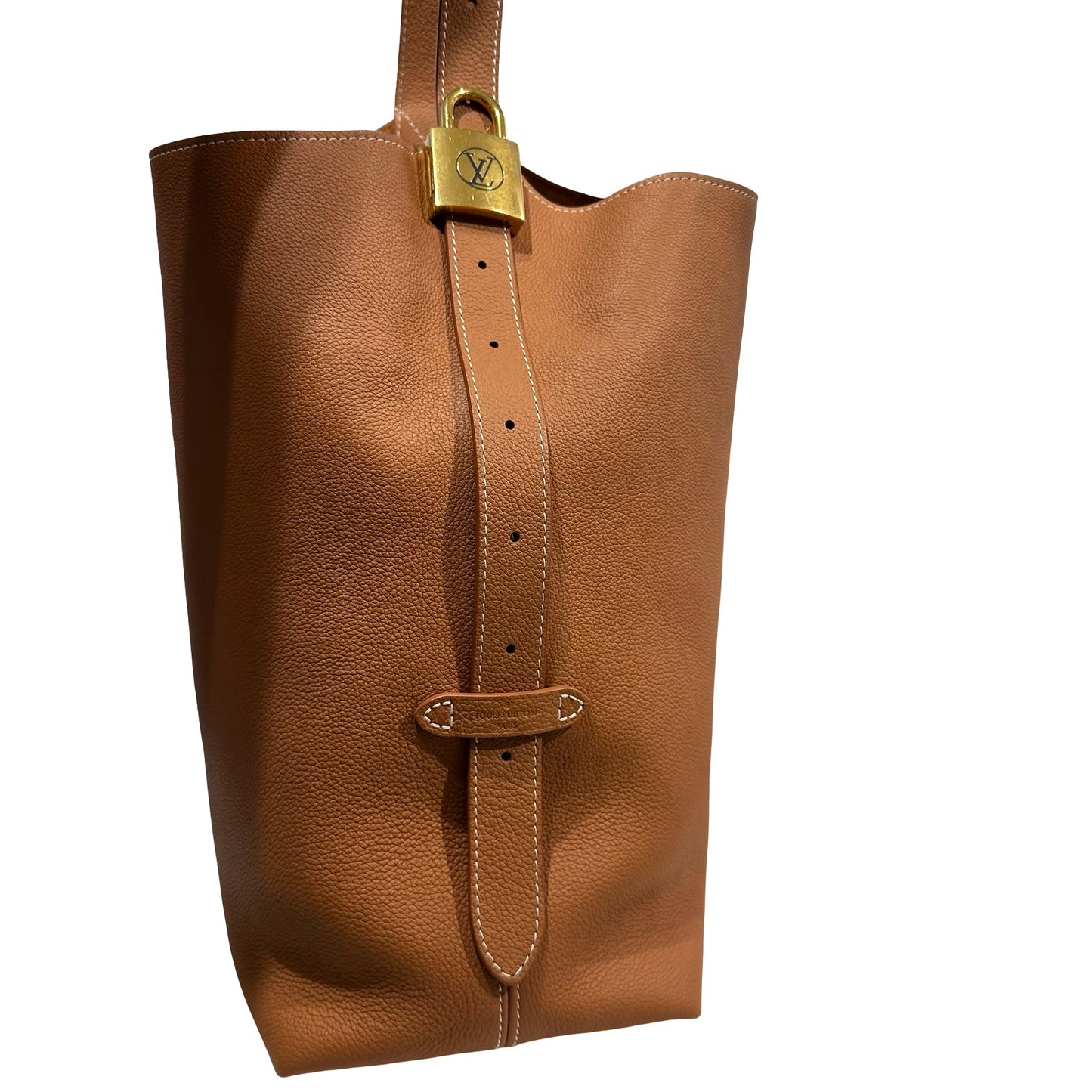 Used LOUIS VUITTON Monogram Leather Low Key Hobo Handbag Brown