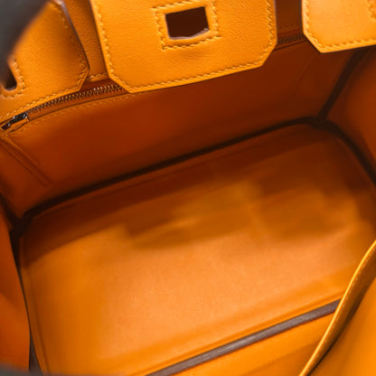 Used HERMES Swift Birkin 25 Handbag Orange PHW