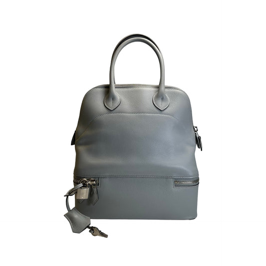 Used HERMES Leather Bolide Secret Handbag Grey