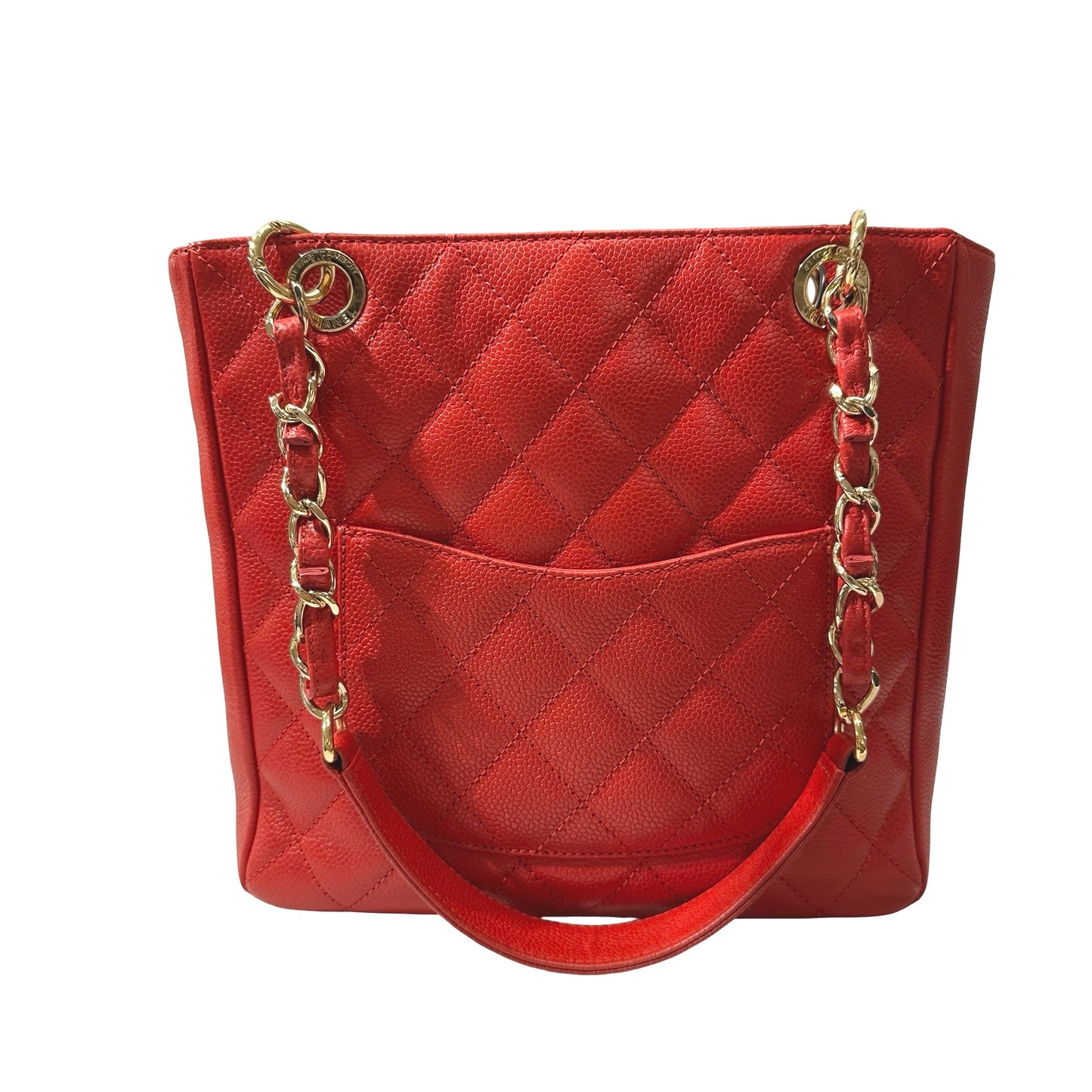Used CHANEL GHW Used Chanel PST Shoulder Red Bag