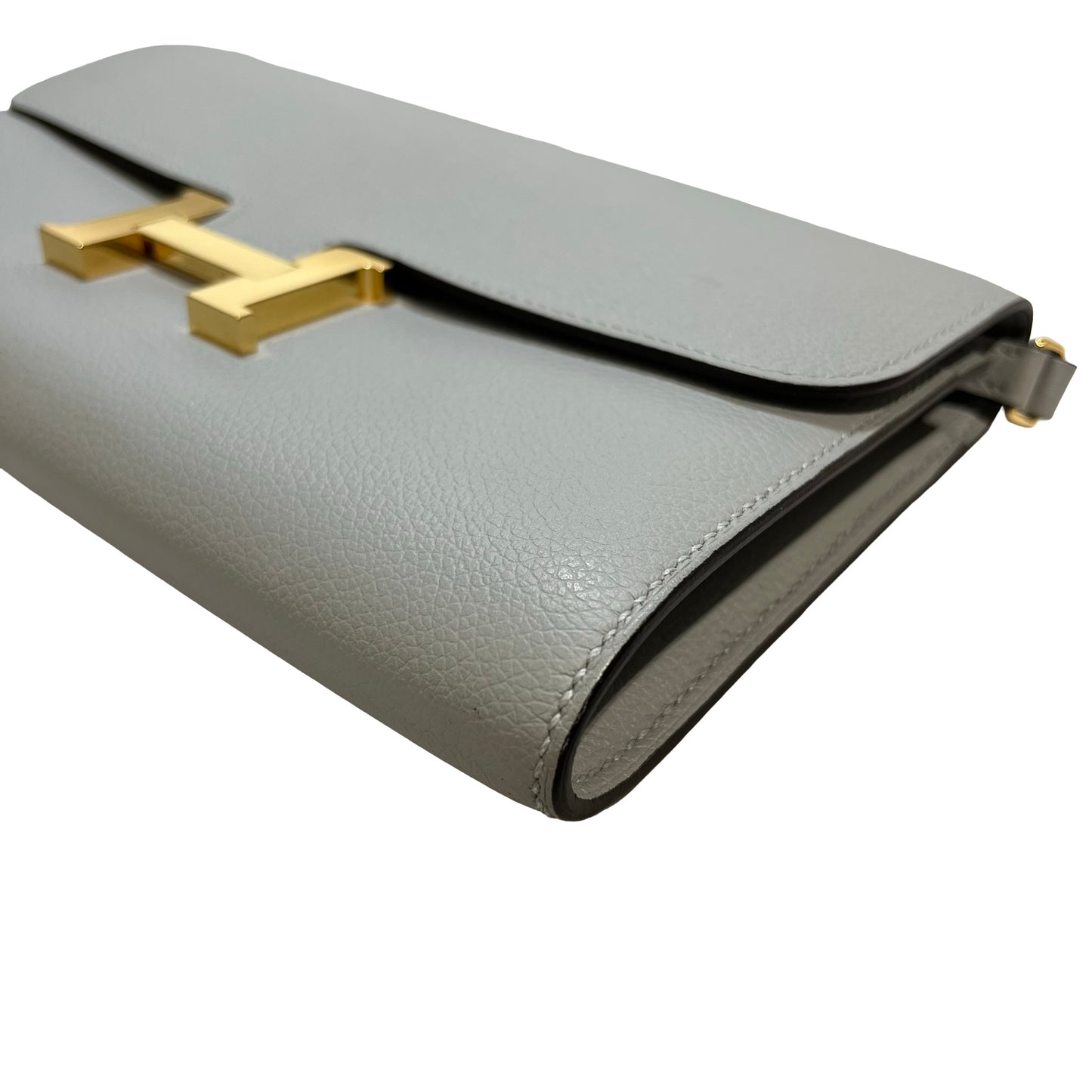 Used HERMÈS Calfskin Leather Constance to go Shoulder Bag Blue