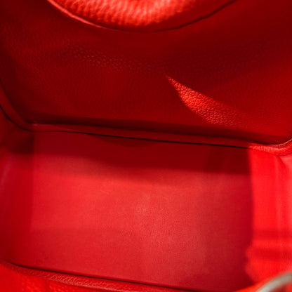 Used HERMÈS Clemence leather Lindy 26 Handbag Red GHW