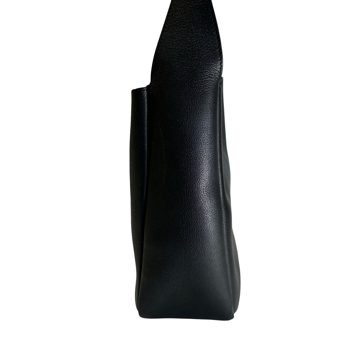 Used SAINT LAURENT Leather Le 5 à 7 Shoulder Bag Black Gold