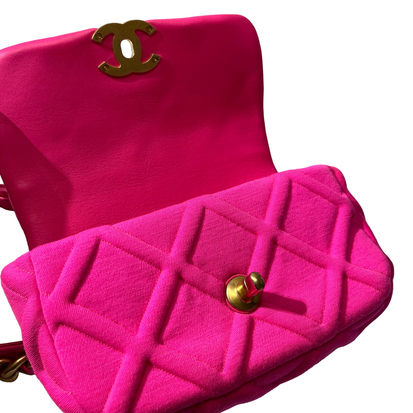 Used CHANEL 19 mini cross Body Cross Body Bag Pink GHW