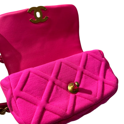 Used CHANEL 19 mini cross Body Cross Body Bag Pink GHW