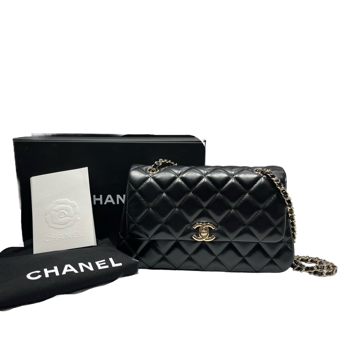 Used CHANEL Cross Body Bag Black GHW