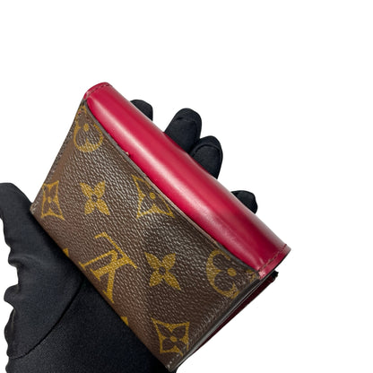 Used Louis Vuitton Monogram Wallet Wallet Brown Red GHW
