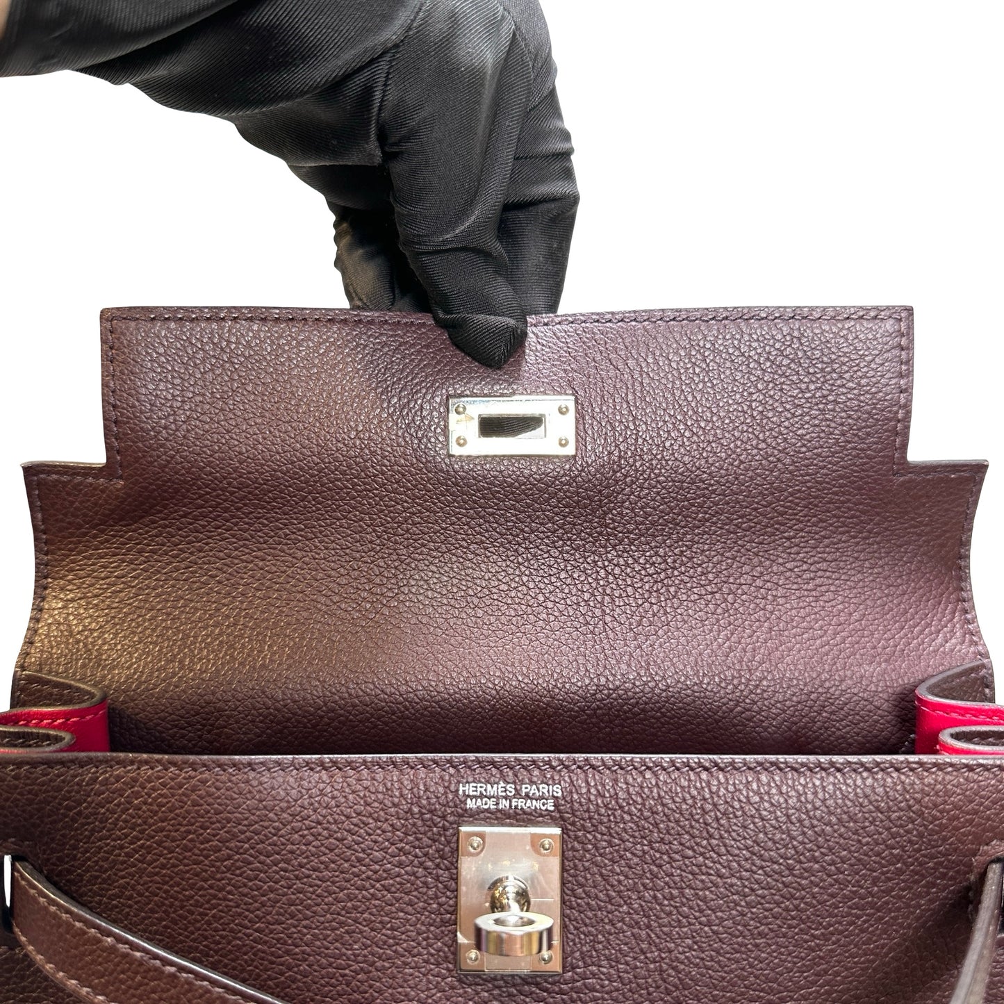 Used Hermès Clemence leather Kelly Danse Shoulder Bag Brown GHW