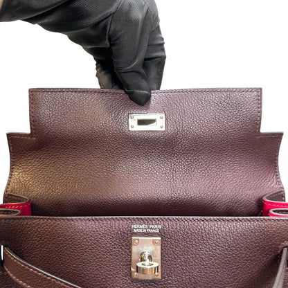 Used Hermès Clemence leather Kelly Danse Shoulder Bag Brown GHW