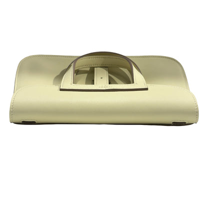 HERMES Leather Halzan Shoulder Bag Yellow Lime