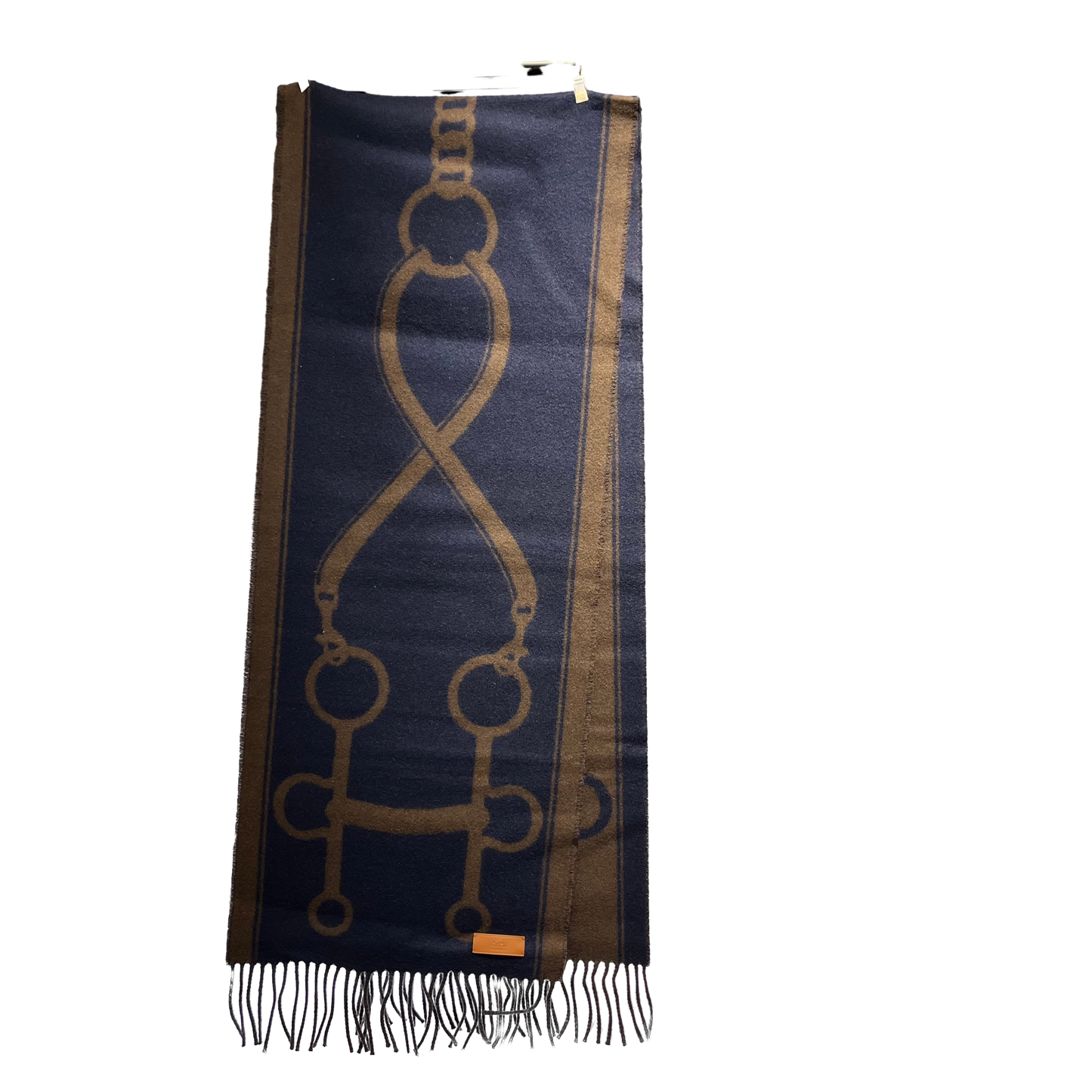 New HERMÈS Cashmere Scarf Scarf Navy Brown
