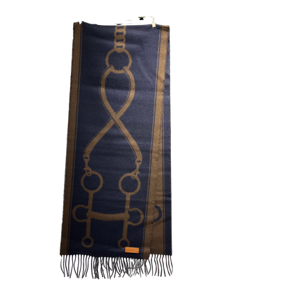 New HERMÈS Cashmere Scarf Scarf Navy Brown