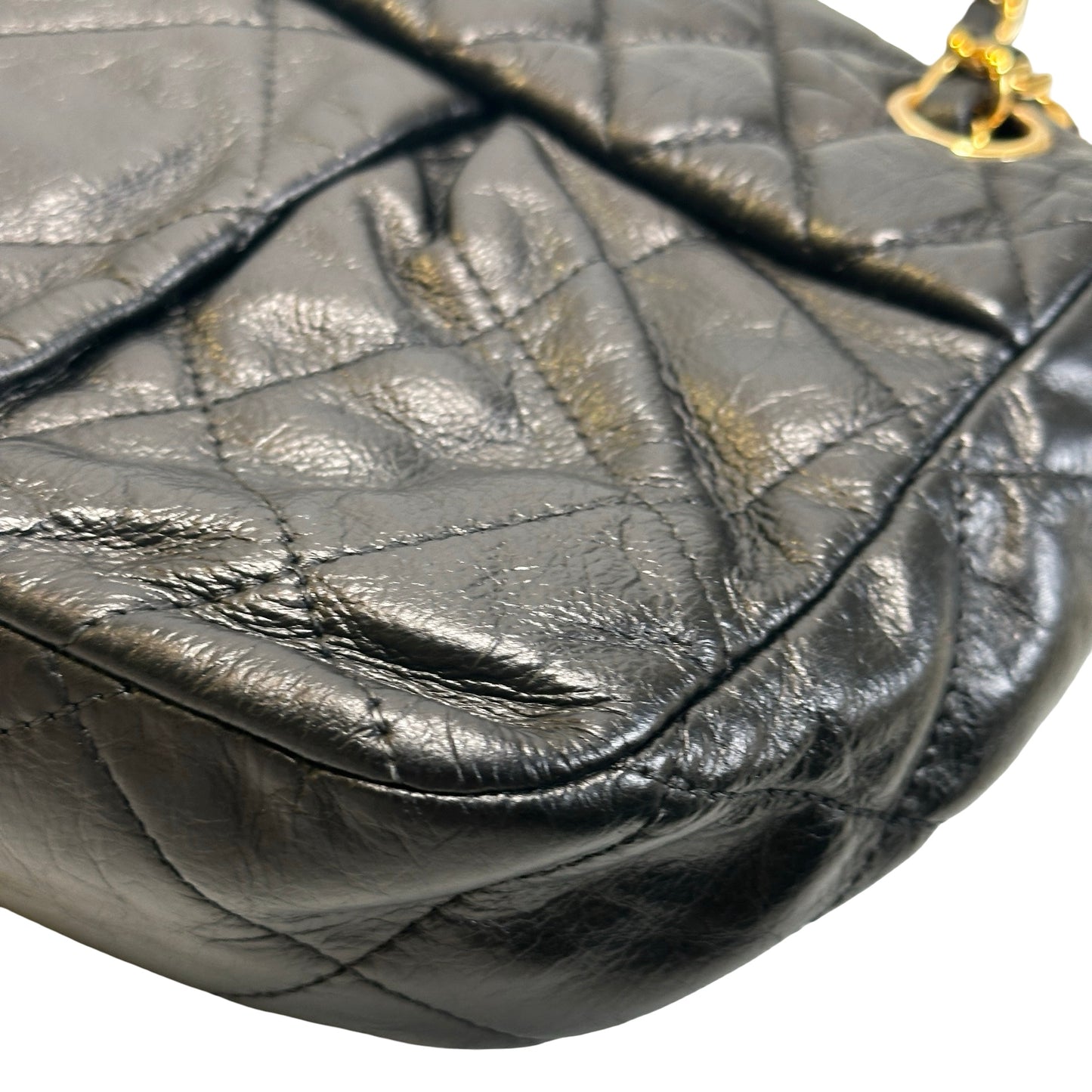 Used CHANEL Quilted Leather Quilted Bag Chain Shoulder Bag Black