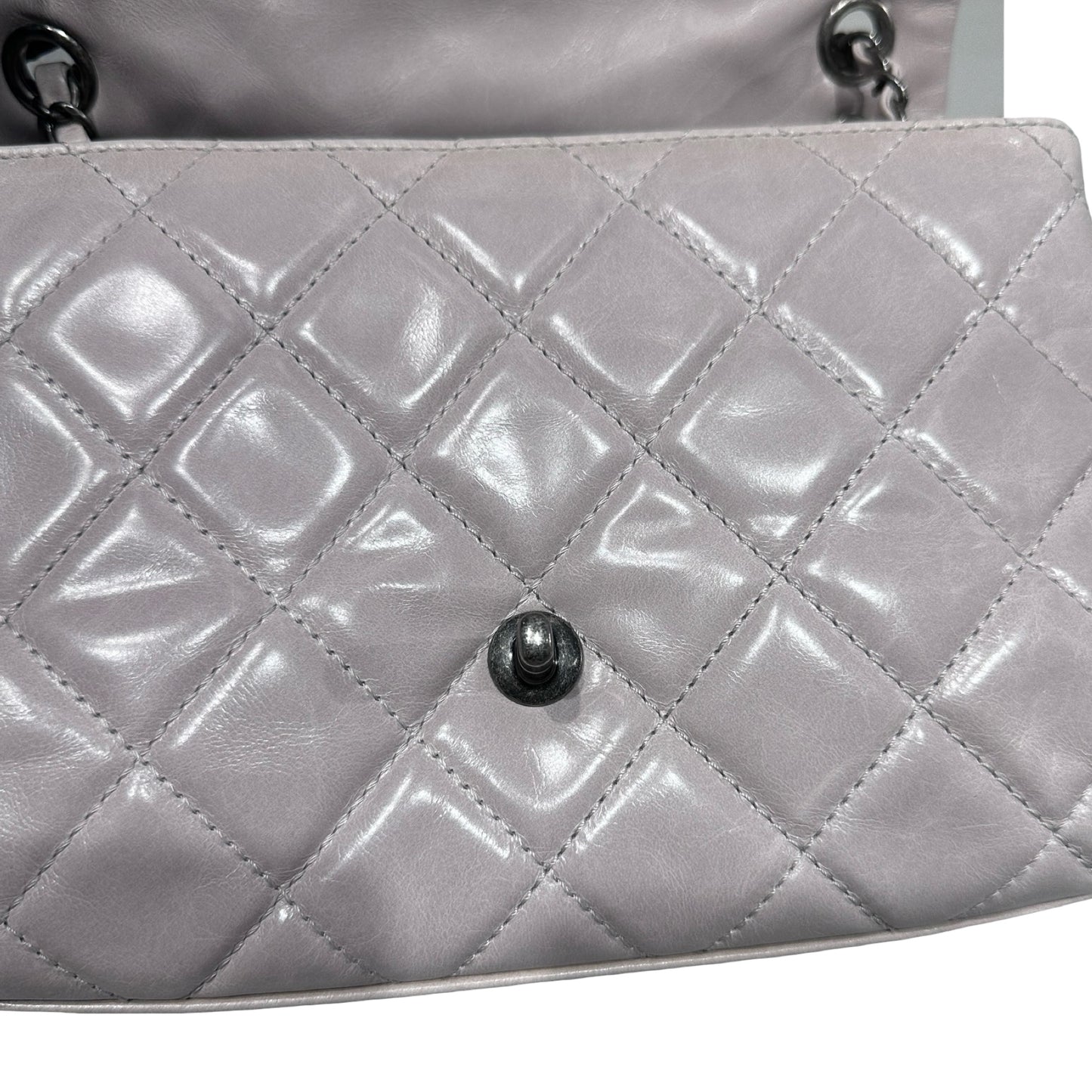Used CHANEL Flap Chain Shoulder Bag Grey