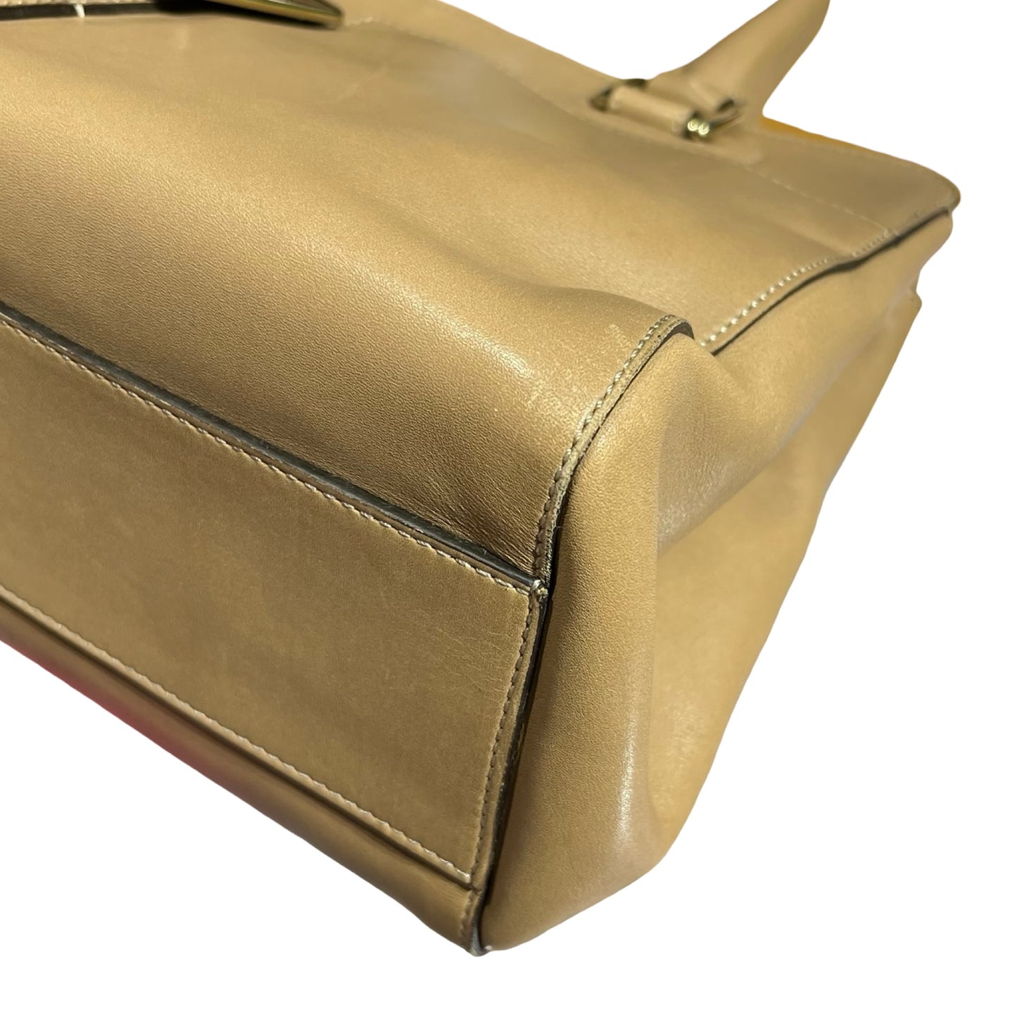 Used Roger Vivier Leather Handbag Brown GHW