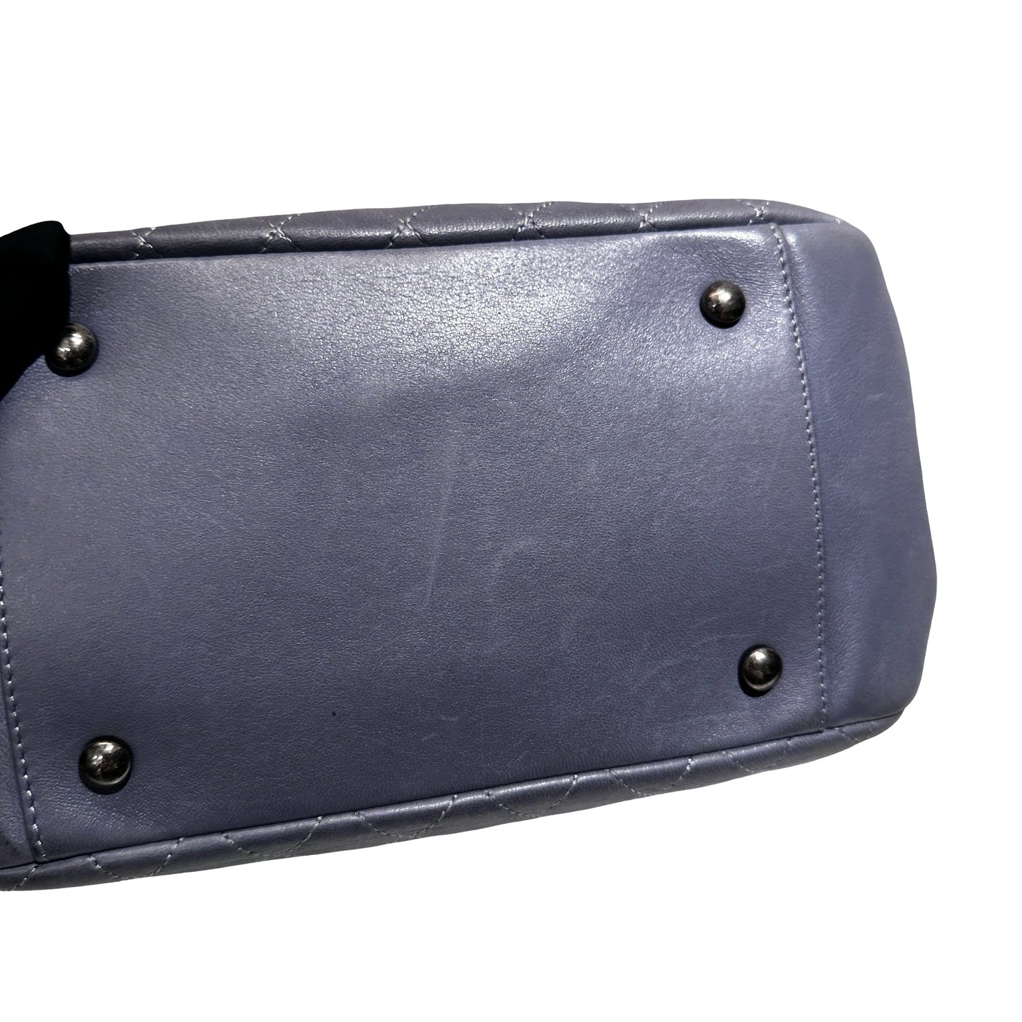 Used CHANEL Boy Shoulder Bag Grey PHW