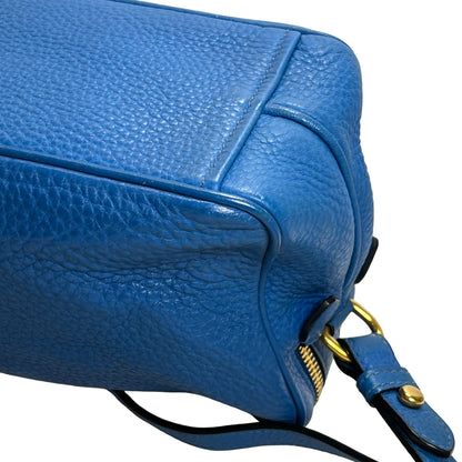 Used PRADA Vitello Phenix Leather Vittelo Phenix Camera Bag Camera Bag Blue