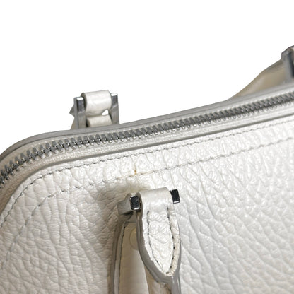 Used MAISON MARGIELA Textured Leather 5AC Classique Mini Bag Handbag White PHW