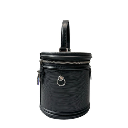 Used LOUIS VUITTON Calfskin Leather Epi Black Back Bucket Bag PHW Black