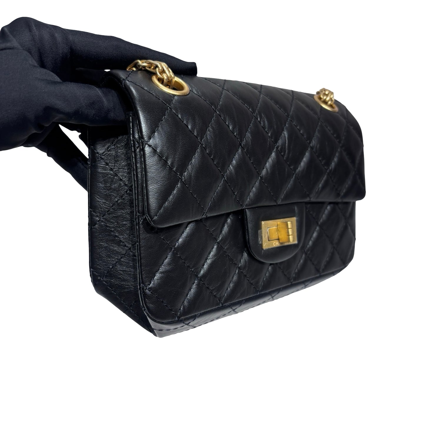 New Chanel Mini 2.55 Shoulder Bag Black GHW